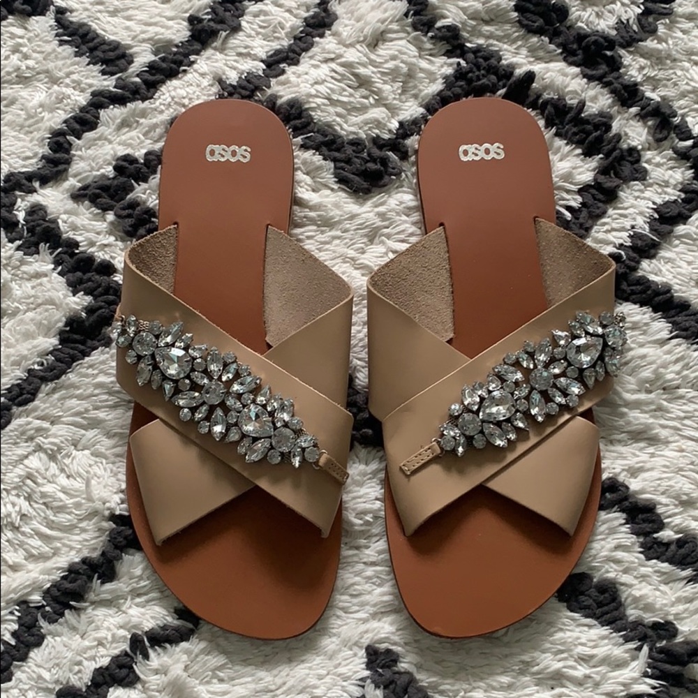 ASOS Rhinestone Slip-on Sandals